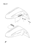 SUZUKI, GSF 650 Bandit SA L1, VORDERER KOTFLUEGEL