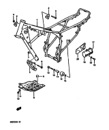 SUZUKI, DR 250 S G, RAHMEN ABDECKUNG