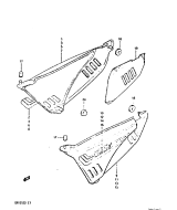 SUZUKI, DR125S 1982 Z, RAHMENABDECKUNGEN SEITLICH