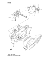 SUZUKI, RM 85 US L0, KURBELGEHAEUSEABDECKUNG WASSERPUMPE