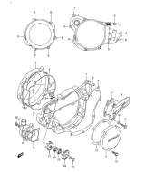 SUZUKI, Suzuki RM 250 K1 US, KURBELGEHAEUSEABDECKUNG WASSERPUMPE