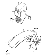 SUZUKI, TS 250 XG, SCHEINWERFERGEHAEUSE-SCHMUTZFAENGER VORNE